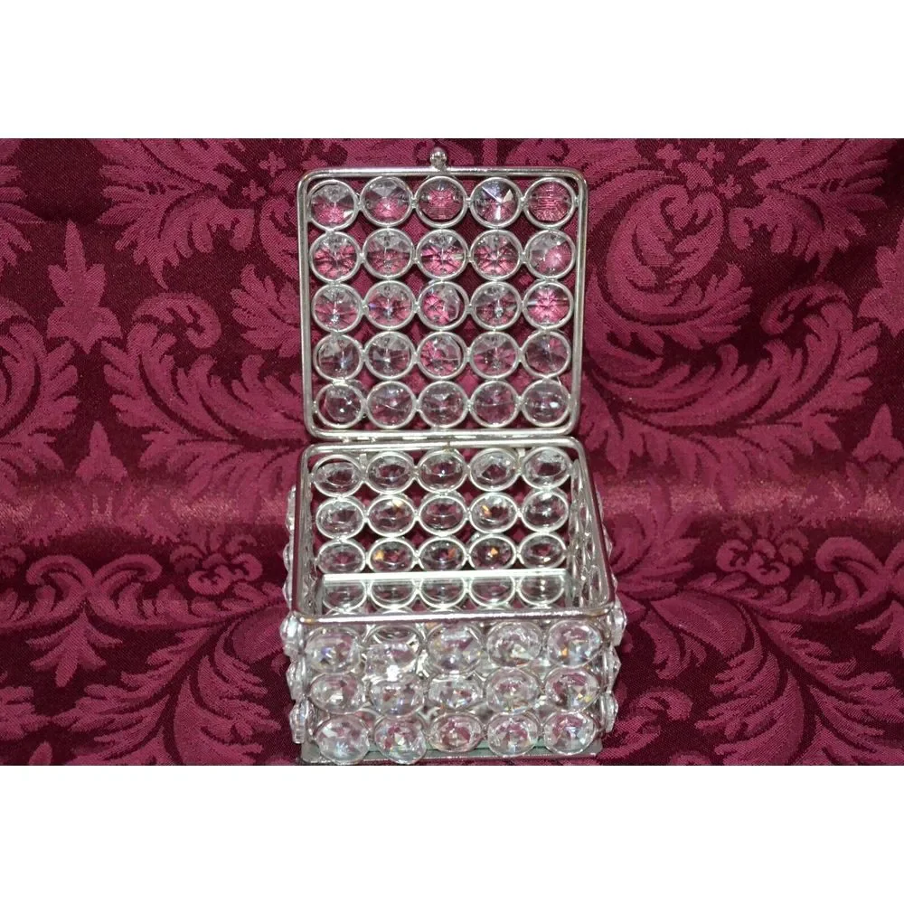Clear Prism Rhinestone Jewelry Box  with Mirror Bottom‎ 3.5